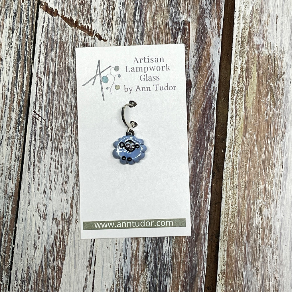 Handmade Lampwork Glass Stitch Marker (Sheep)