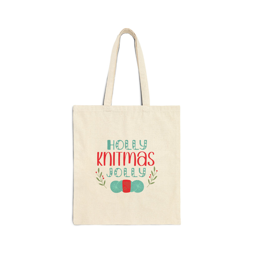 Holly Jolly Knitmas Cotton Tote Bag