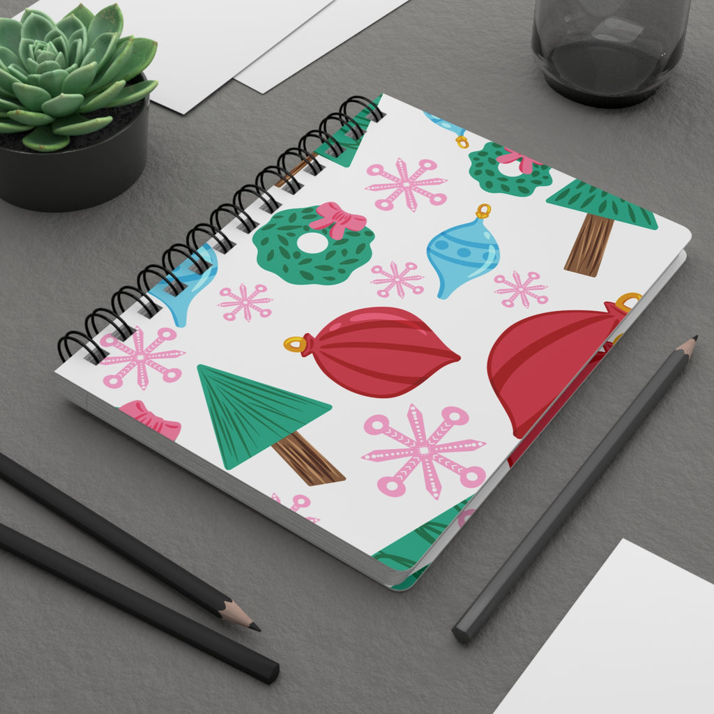 Christmas Cheer – Knitting-Needle Snowflakes Notebook (5×7 Spiral)