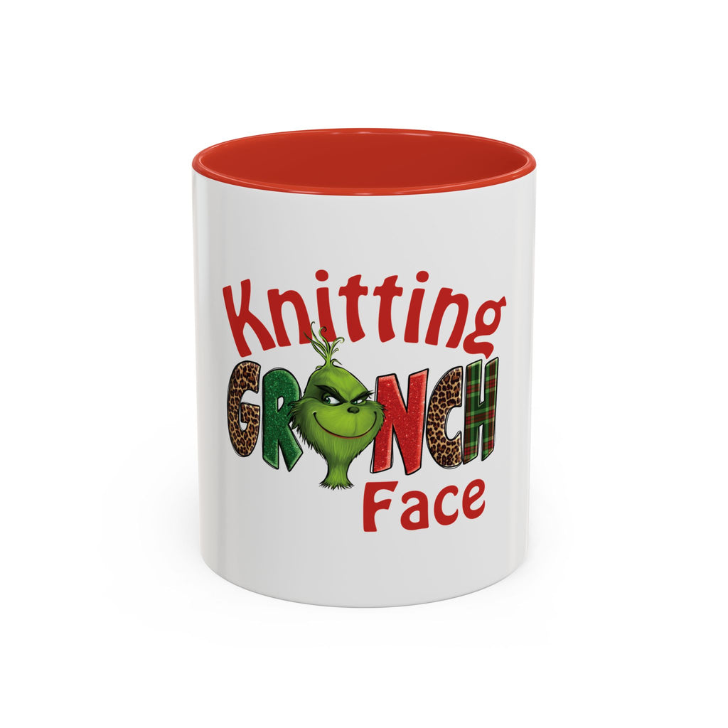 Knitting Grinch Face Coffee Mug