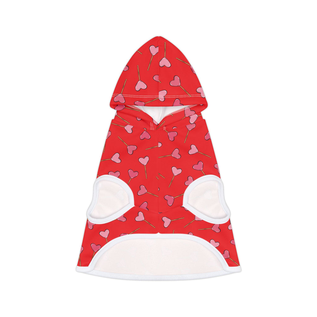 Adorable Heart Print Pet Hoodie for Dogs and Cats - Valentine's Day Fashion