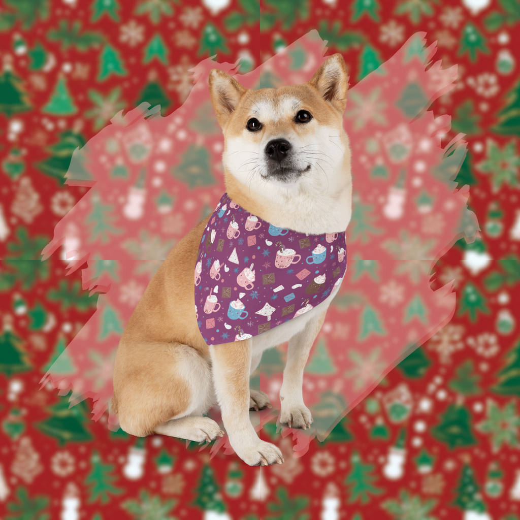 Christmas Hot Cocoa  Party Pet Bandana Collar for Dogs