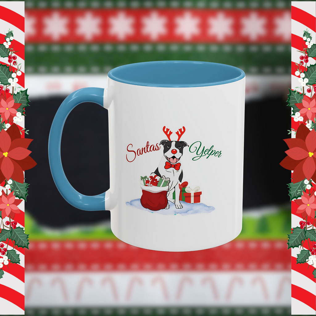 "Santas Yelper" holiday dog -Accent Coffee Mug (11oz)