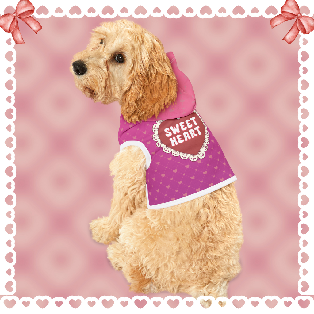 Sweet Heart Pet Hoodie - Cozy Dog Fashion for Valentine's Day & Beyond