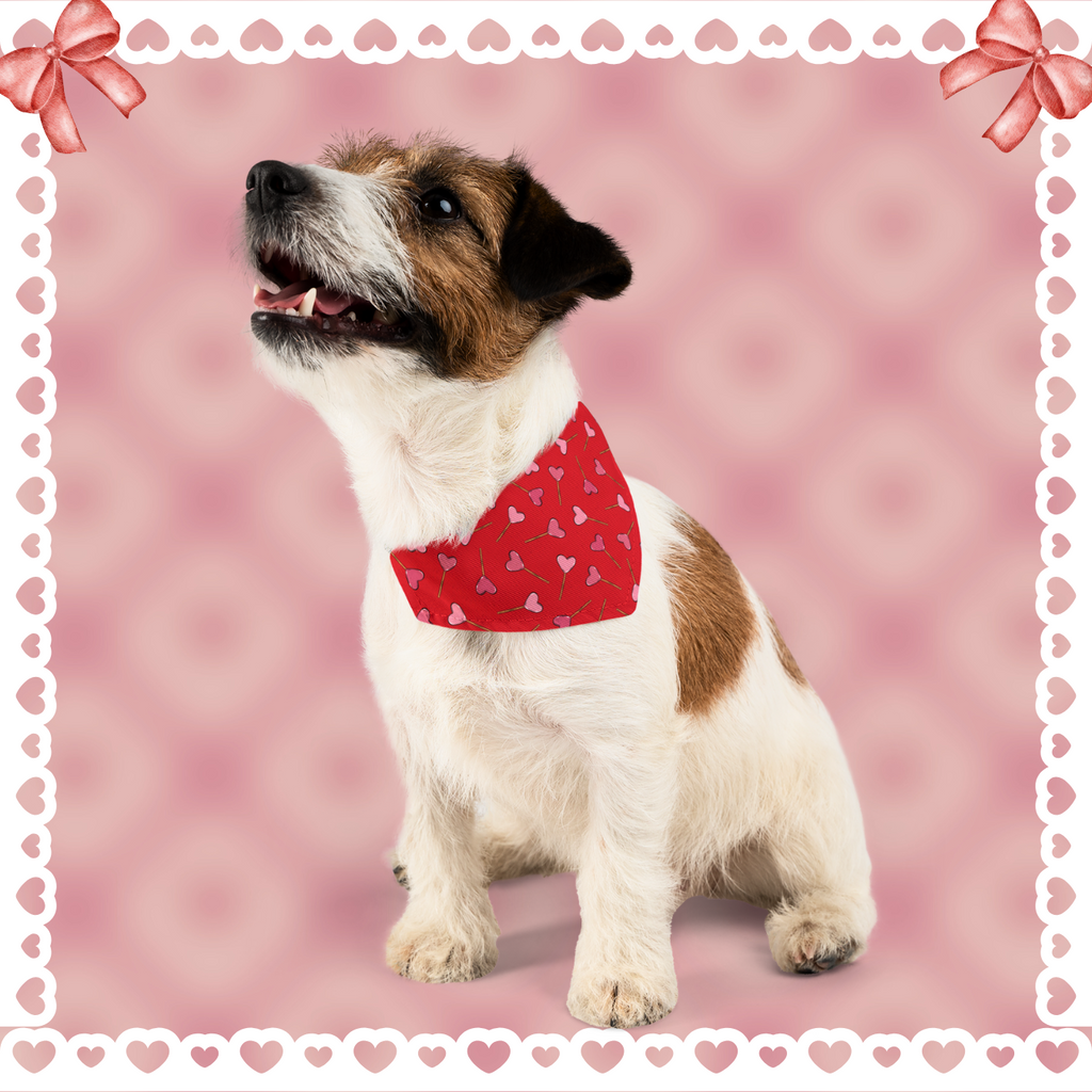 Valentine's Sweets Pet Bandana Collar - Stylish Dog Accessory for Special Occasions