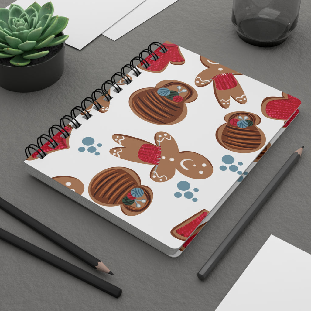 Gingerbread Joy – Yarn Lovers Notebook (5×7 Spiral)