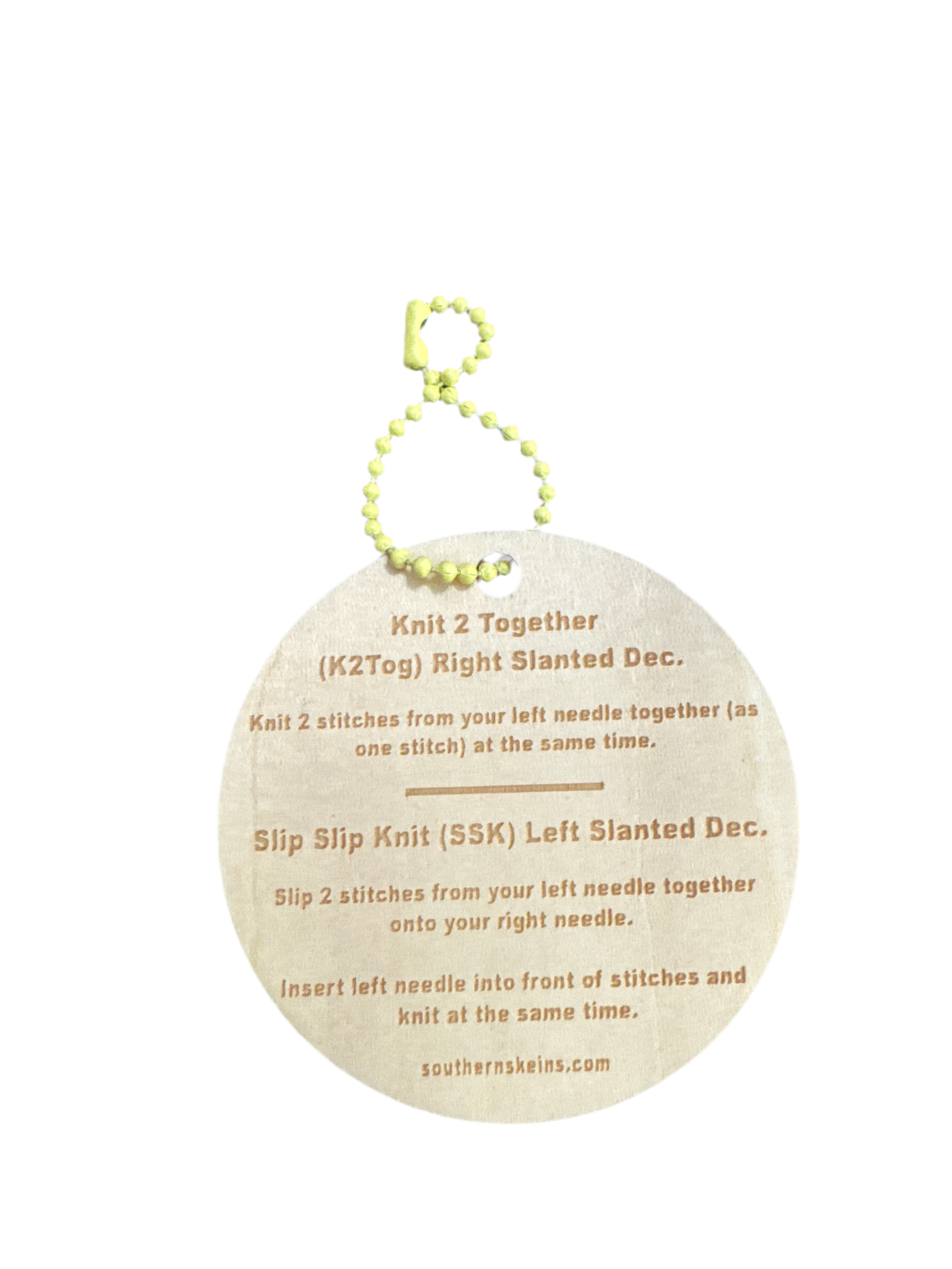 Knit-2-Together (K2Tog) Bag Tag Tool