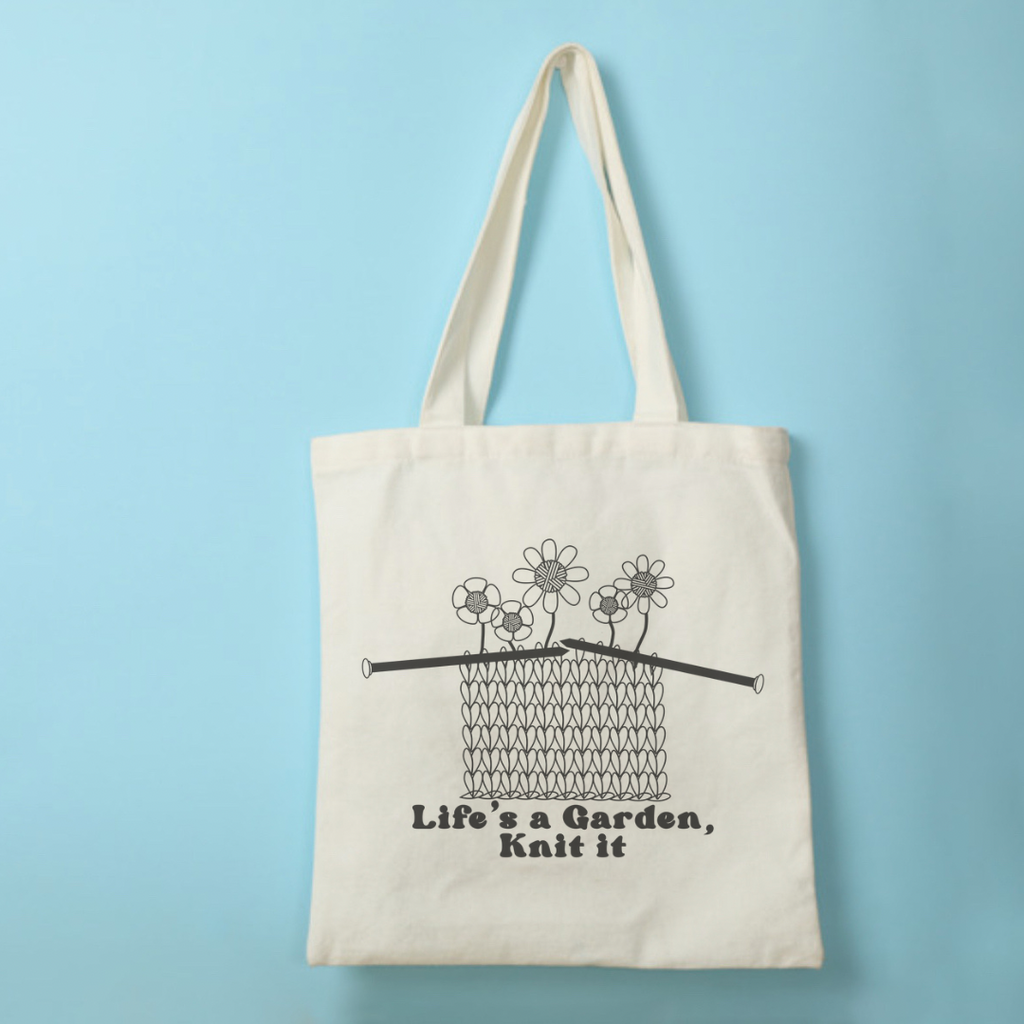 Life Is A Garden Knit It - Tote Bag & Notions Pouch