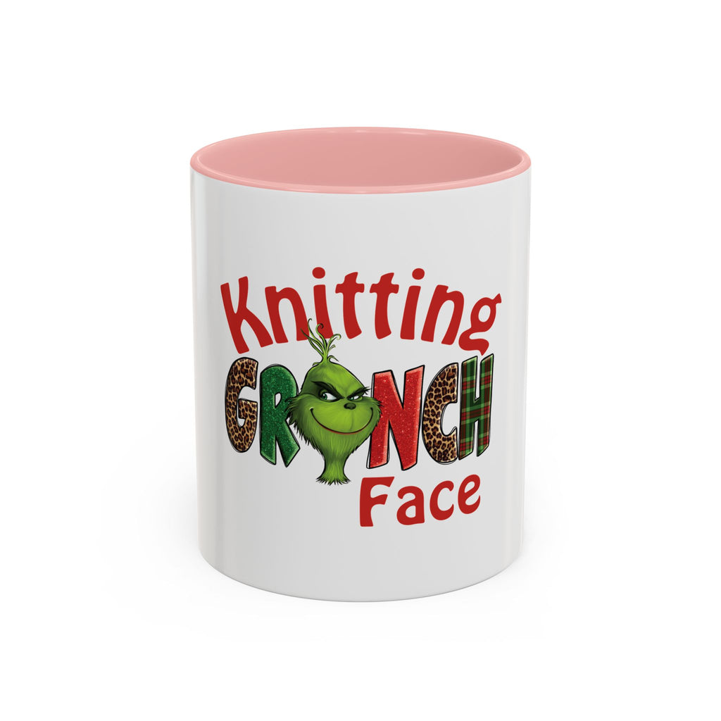 Knitting Grinch Face Coffee Mug