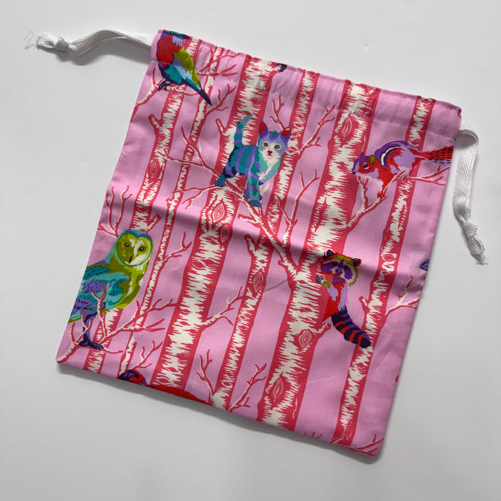 Drawstring Project Bag: Full Moon Forest II Honey Family Tree