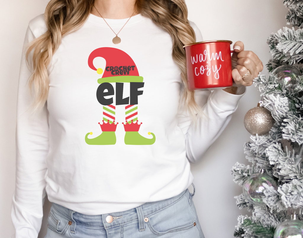 Crochet Crew Elf T-Shirt Long Sleeve