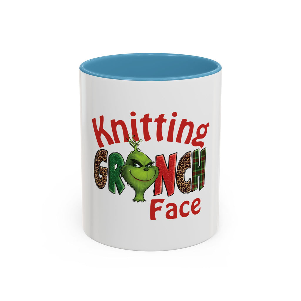 Knitting Grinch Face Coffee Mug