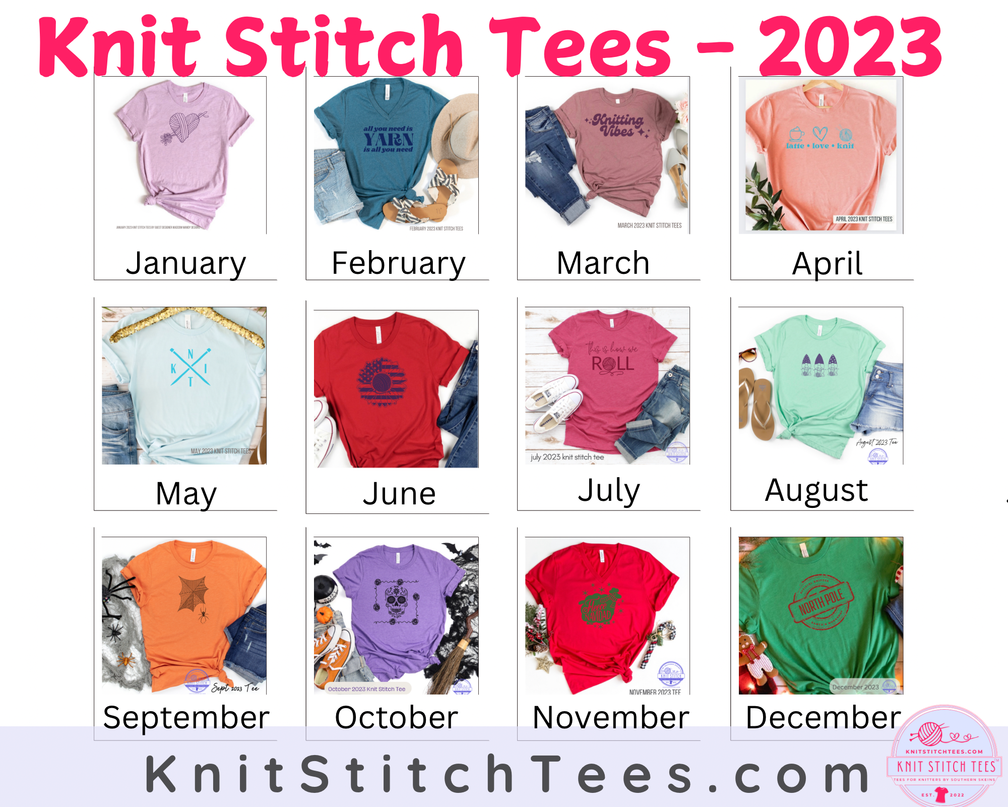 Knit Stitch Tees: Tees For Knitters, Crocheters & Crafters - Preorders close November 5th