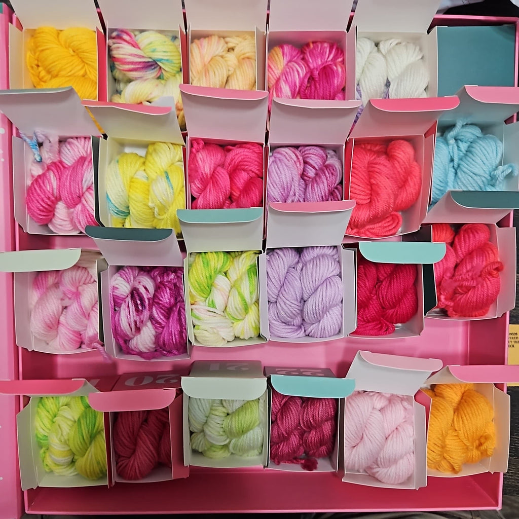 Winter Whimsy 2026 Hand Dyed Yarn Christmas Advent Countdown Box