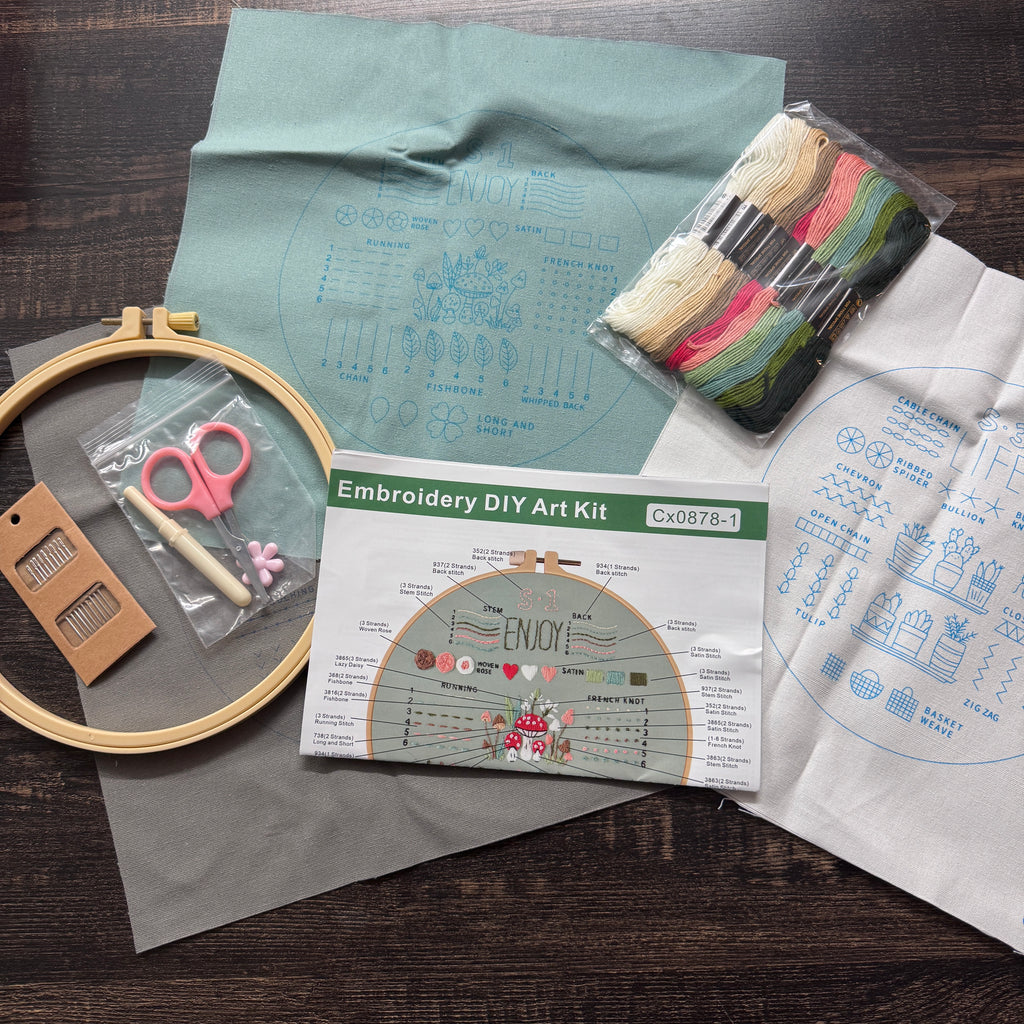 Set of 3 Learn to Embroidery Kit
