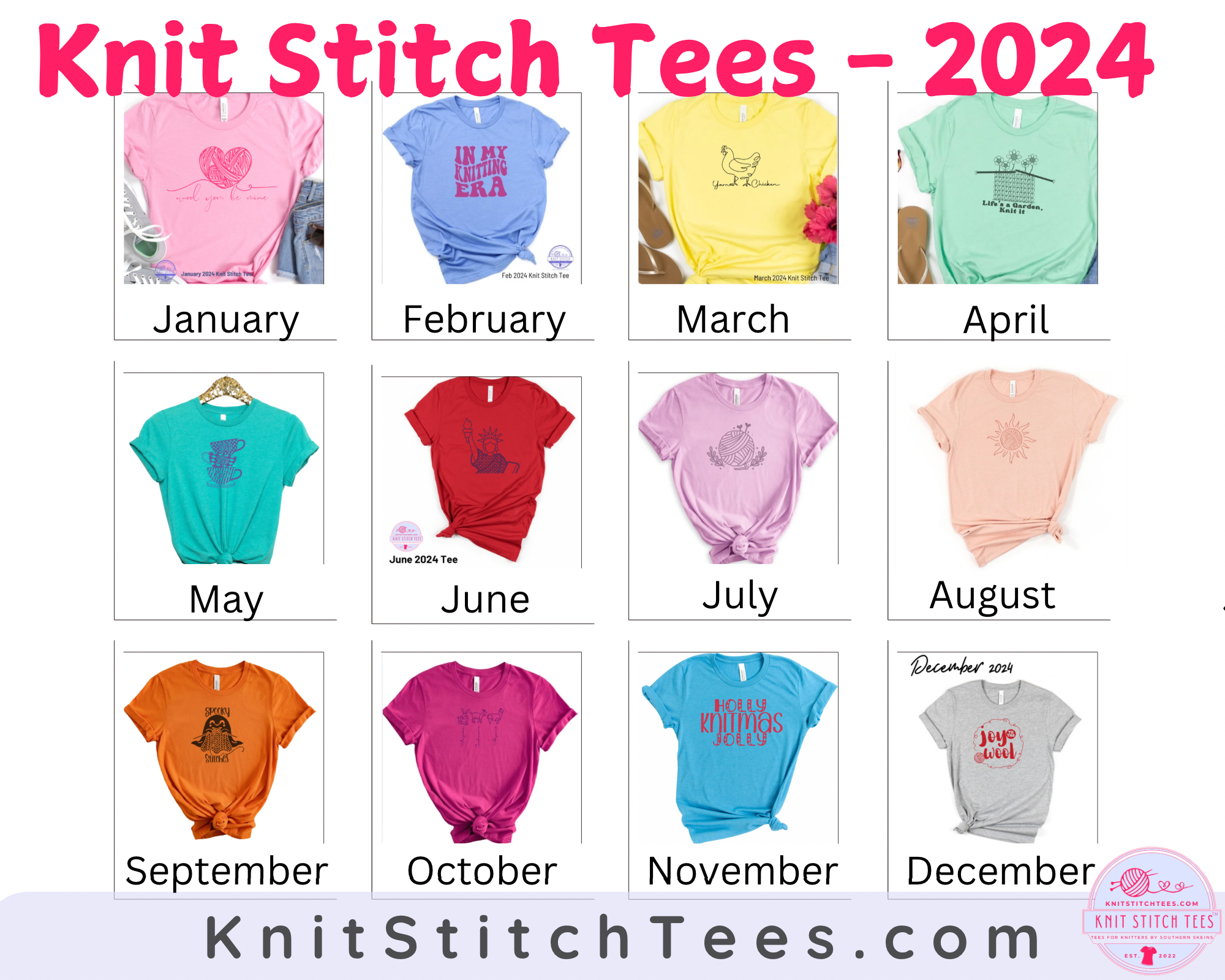 Knit Stitch Tees: Tees For Knitters, Crocheters & Crafters - Preorders close November 5th