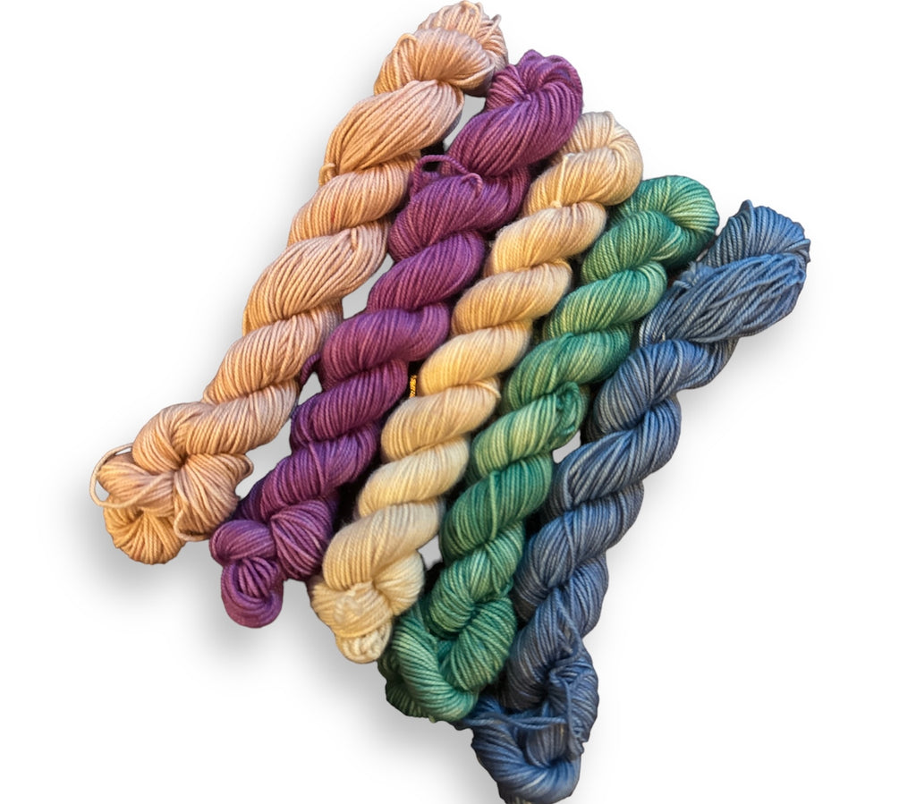 Sock Yarn Mini Skein Sets (5 minis per set)