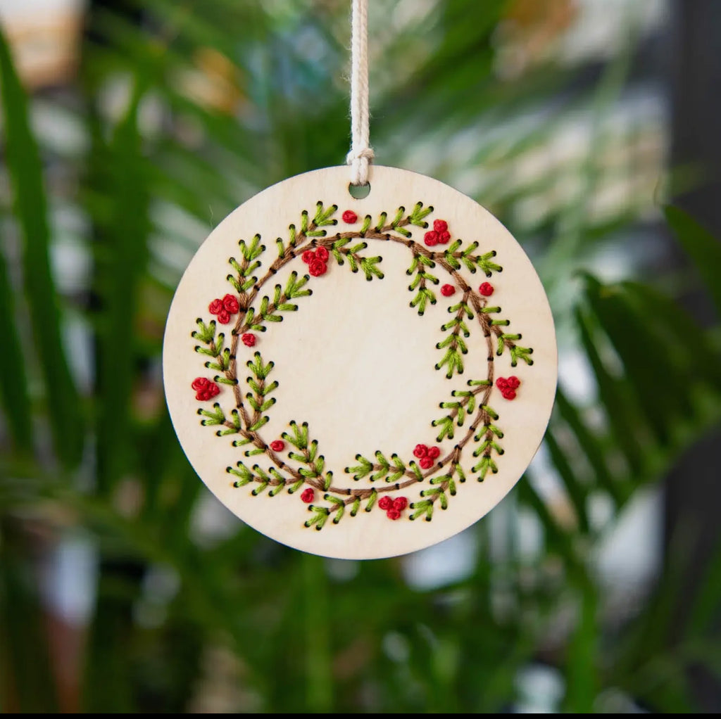 Christmas Wreath Ornament Embroidery Kit