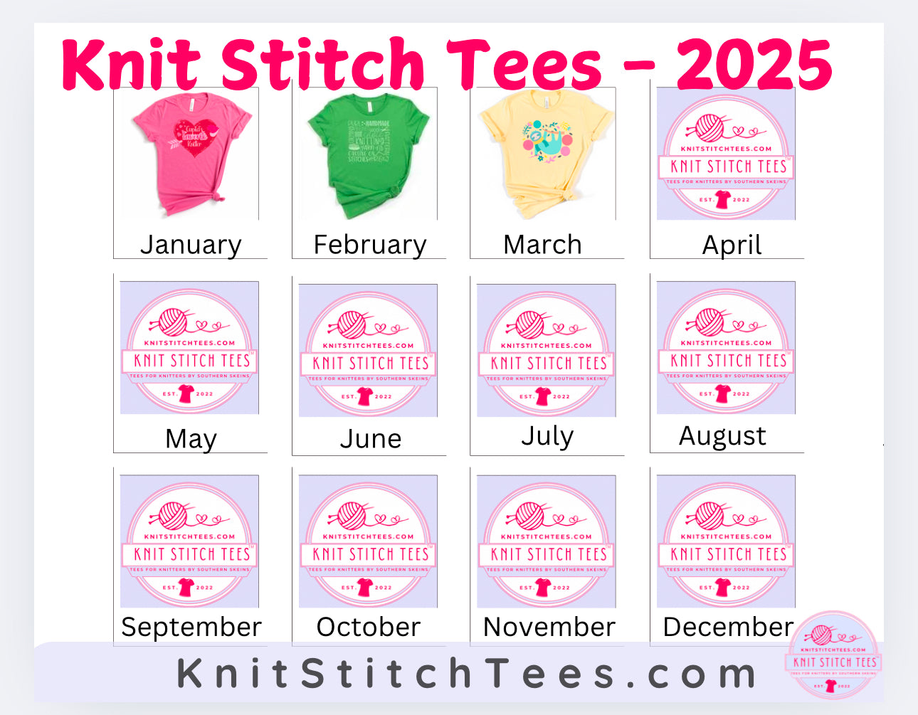 Knit Stitch Tees: Tees For Knitters, Crocheters & Crafters - Preorders close November 5th
