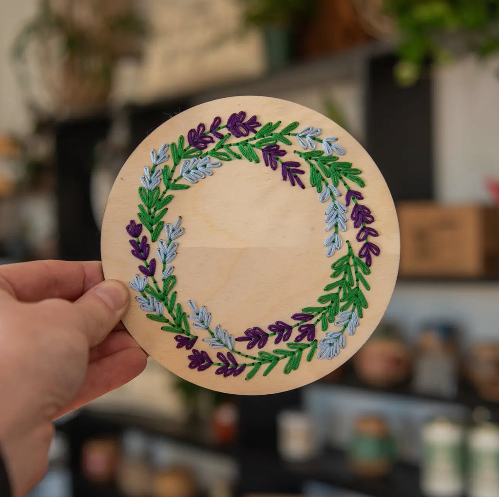 Lavender Wreath Embroidery Kit