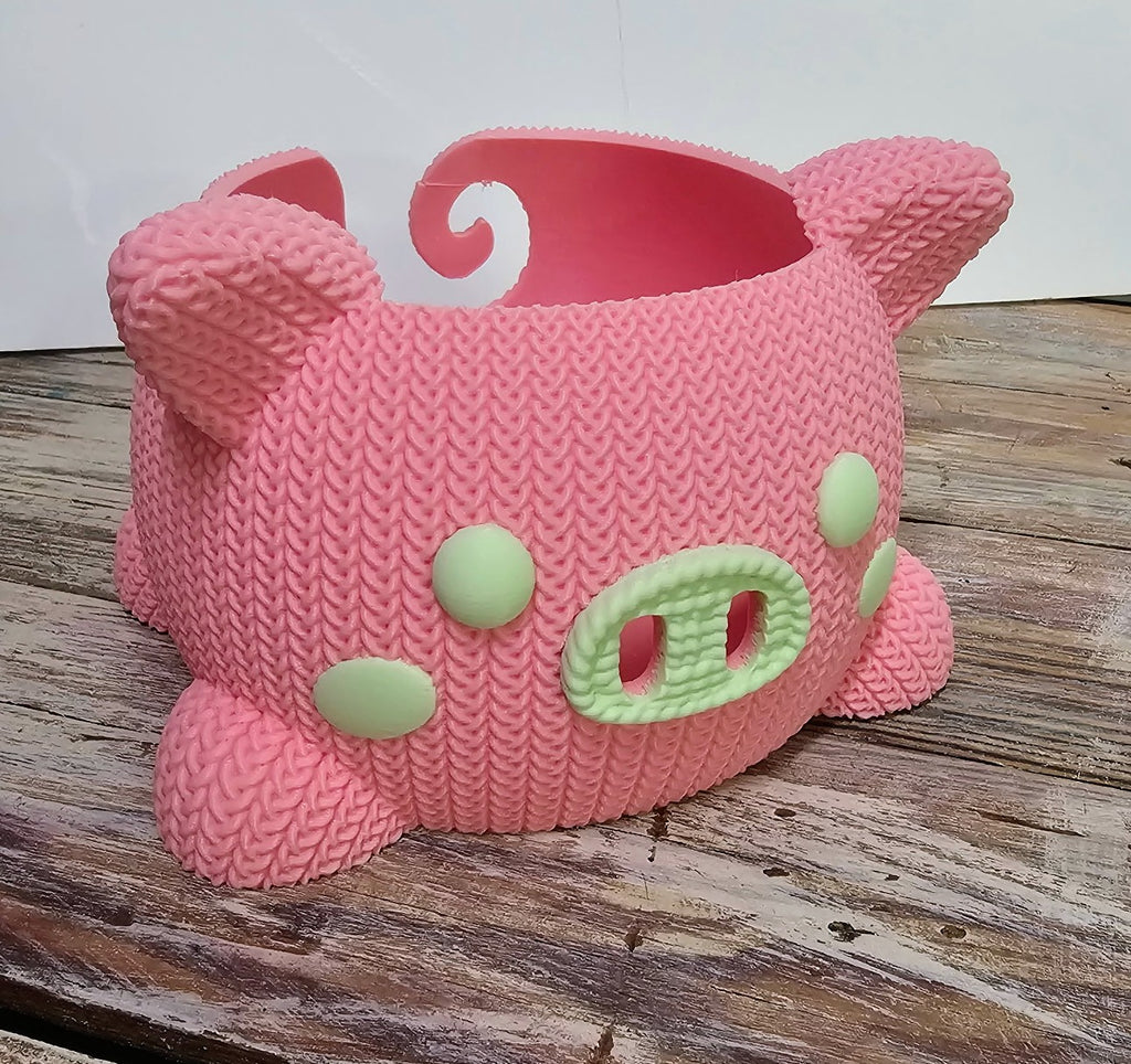 Purl the Pig 3D Printed Yarn Bowl
