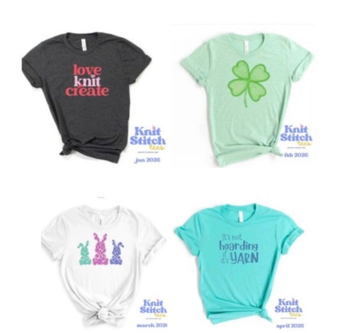 Knit Stitch Tees: Tees For Knitters, Crocheters & Crafters - Preorders close 15th of every month