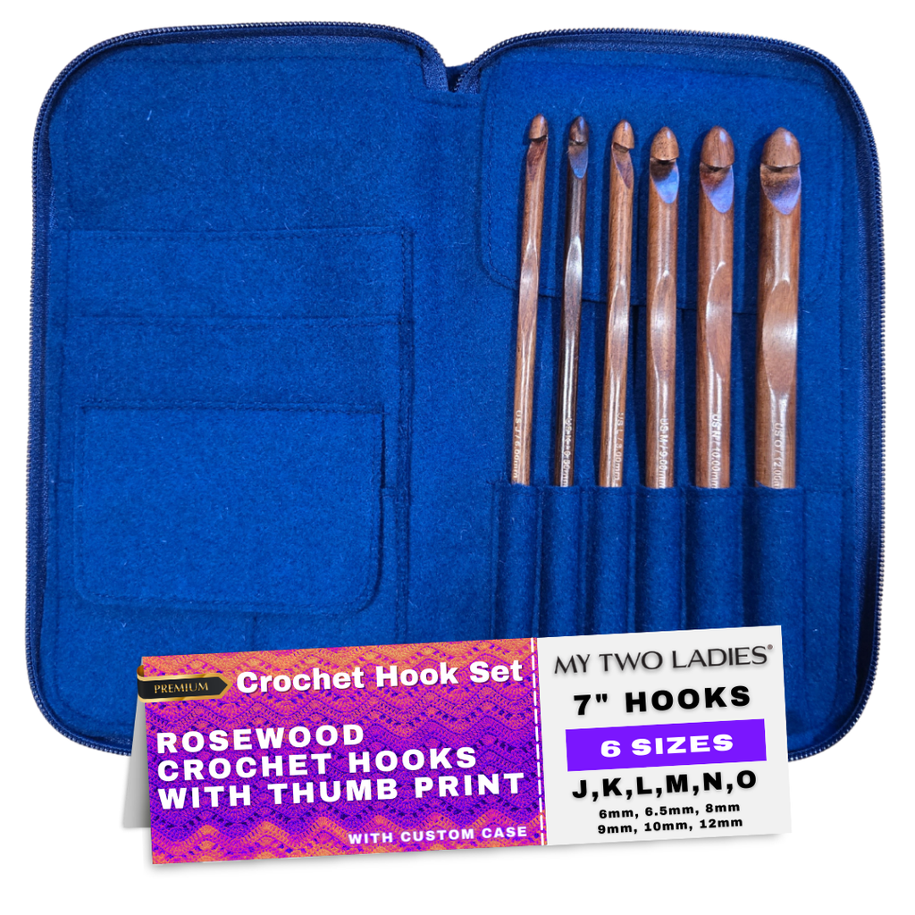 Crochet Hook Set | Rosewood | Sizes J, K, L, M, N, O | w/custom case